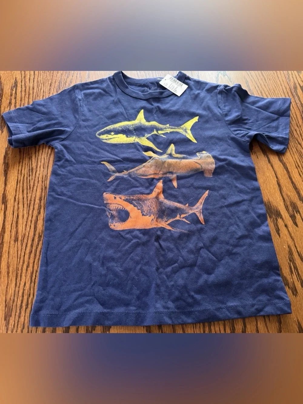 NWT Boys Small 5/6  Children’s Place Shark Blue Short Sleeve Tee Shirt Tshirt